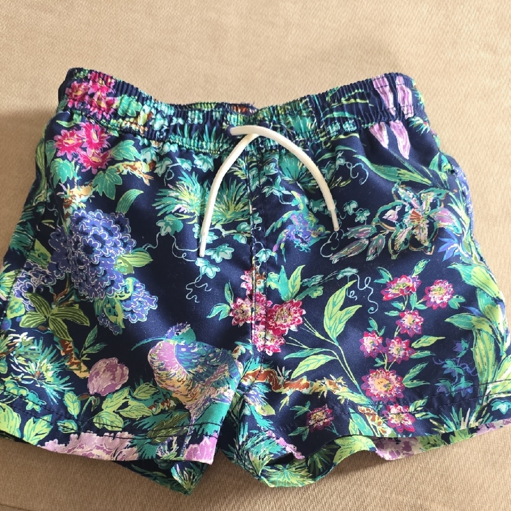 Janie and Jack Vibrant Floral Swim Trunks